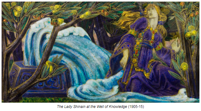 The River Shannon (longest river in  #Ireland) named after Sionna, Irish goddess granddaughter of Lir. She went to Connla's Well to find wisdom & fell in! She became the river! 1 of 7 rivers flowing from the well [assuming its 1 rather than 2 wells]! unknown  #FolkloreThursday 