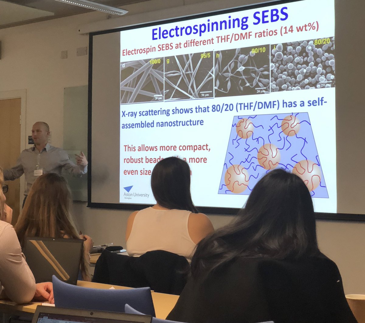 1stevehowdle's tweet image. Our Nottingham Polymer Symposium is up and running - Paul Topham talking self assembly and emperor penguins! We are all in the careful hands of organisers Amy and Rachel - superb organisation!! @RachelLAtkinson @uonhowdlegroup @NottsChemistry