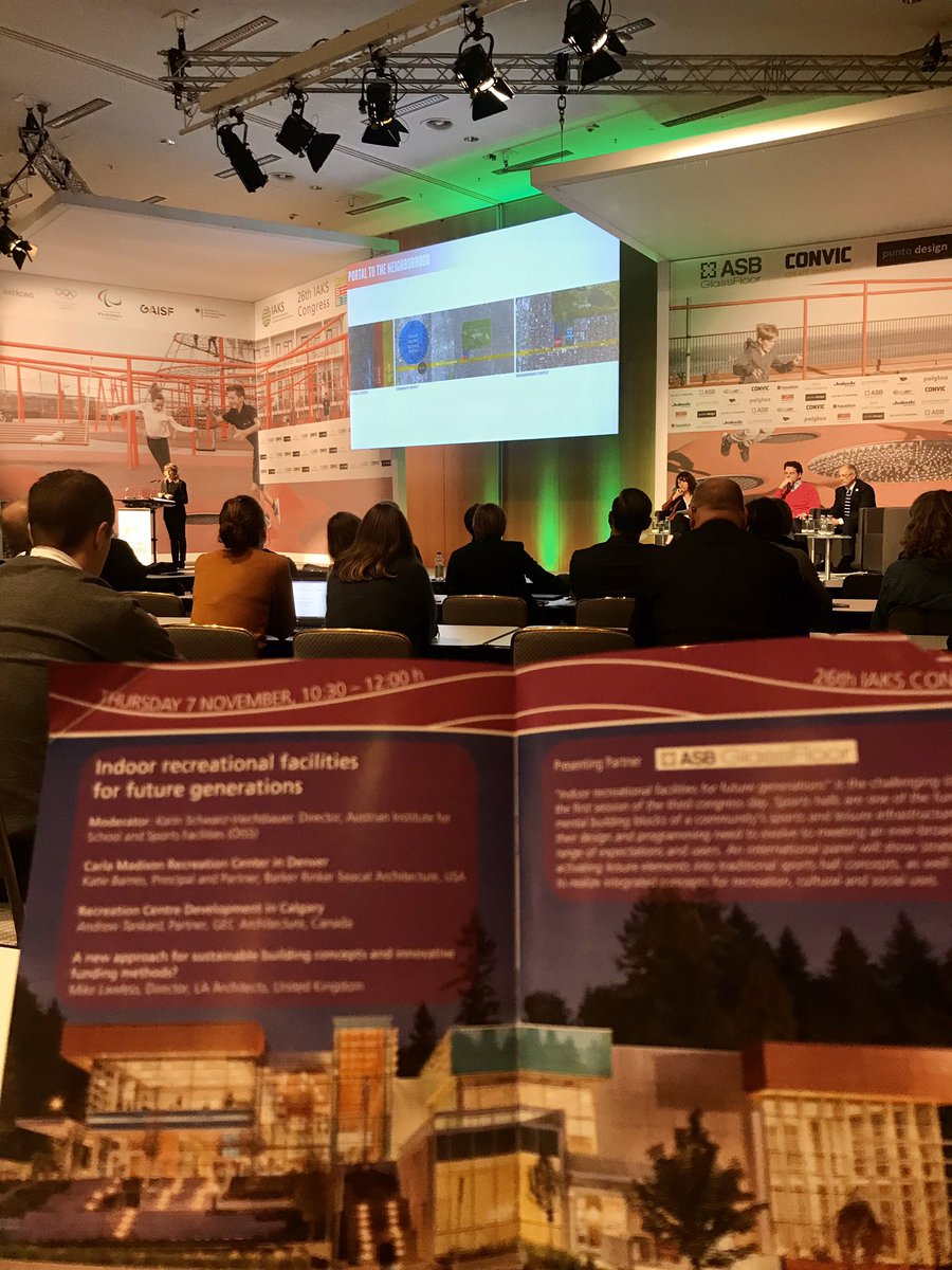 Day 3 starting of with a great session about indoor recreational facilities for #futuregenerations. Learn and discuss with our experts from #Denver #Calgary and the #UK! #excitingday