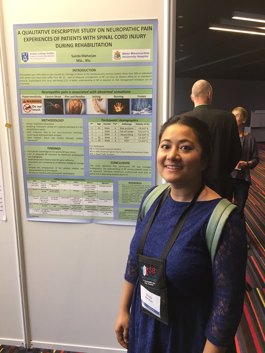 smitheimearm's tweet photo. Sunita Maharajan from @MaterNursing poster presentation - Patient experience of neuropathic pain during the rehab’n phase of care @ISCoSmeetings #iscos2019 https://t.co/6tKJhRe510