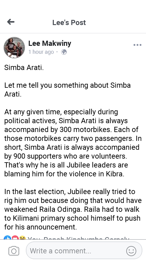 ShafiqNgeywa's tweet photo. If you see simba arati anywhere, please tell him I have a gift for him all the way from Uganda!!

#KibraDecides 
#KibraByelection 
#TangatangaSoreLosers https://t.co/5FBOxw9GE3