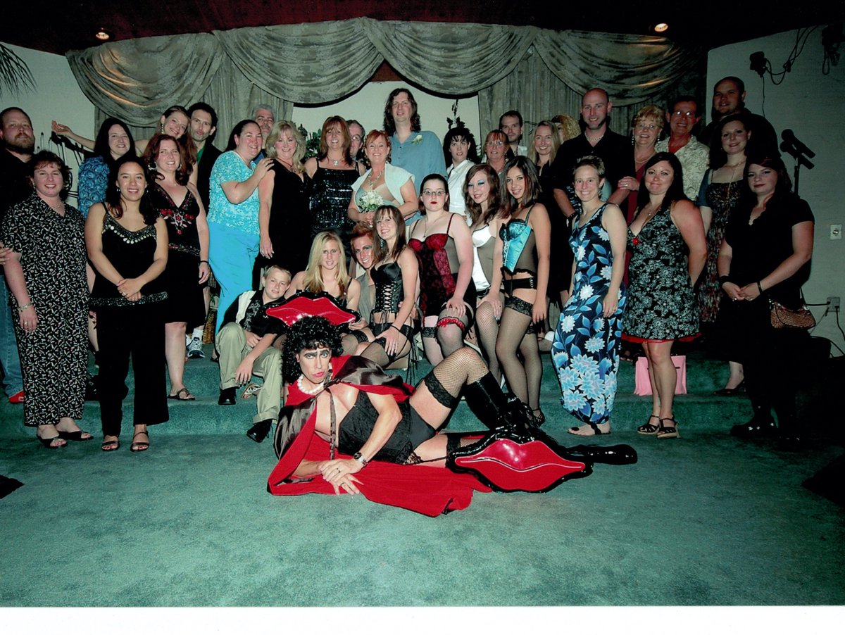 Yes, this was my WEDDING PHOTO (2006), we had a kick-ass Rocky Horror  Picture Show wedding in Vegas. Friends \u0026 Family dressed up, did the Time  Warp \u0026 Frankenfurter married us. Absolute, image size:1200x902