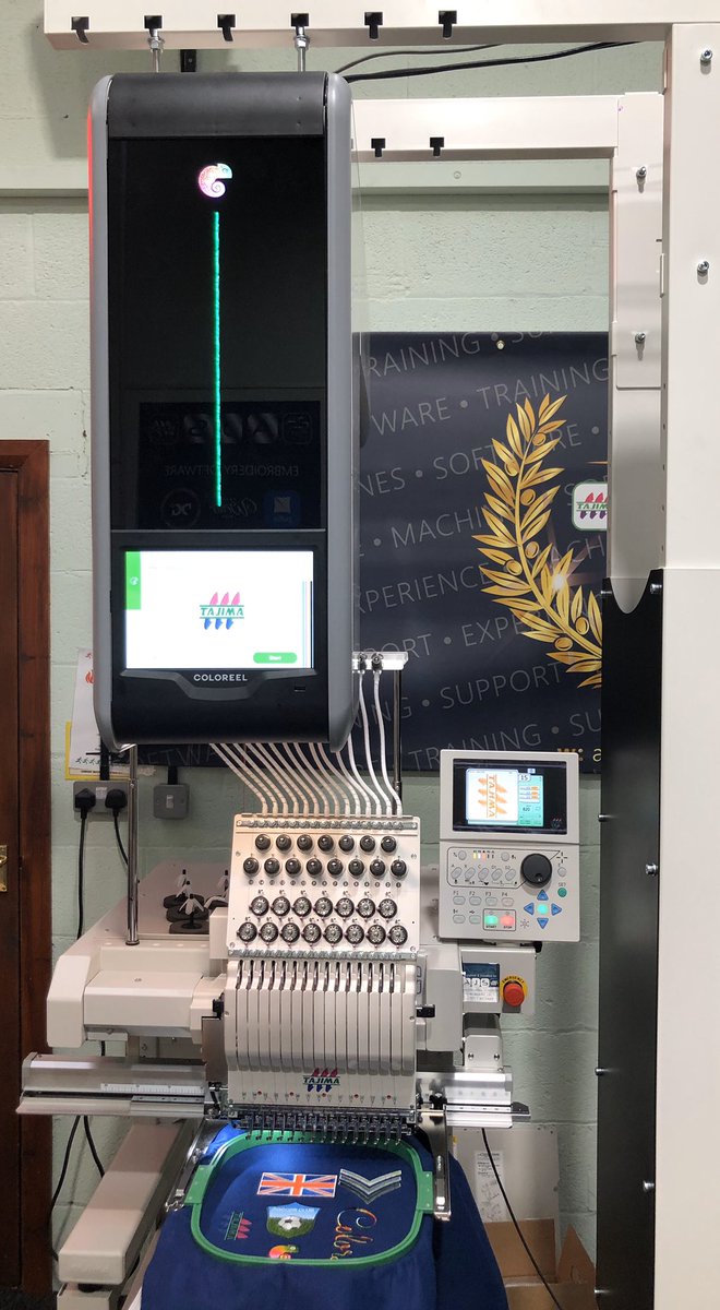AJSEmbroidery's tweet photo. We now have the latest Coloreel unit all set up in our showroom and ready to go.... for further information or to book a demonstration, please contact Sean Barker on 0115 9459460 🌈 #coloreel #teamajs @coloreel https://t.co/sBQCffpBzy
