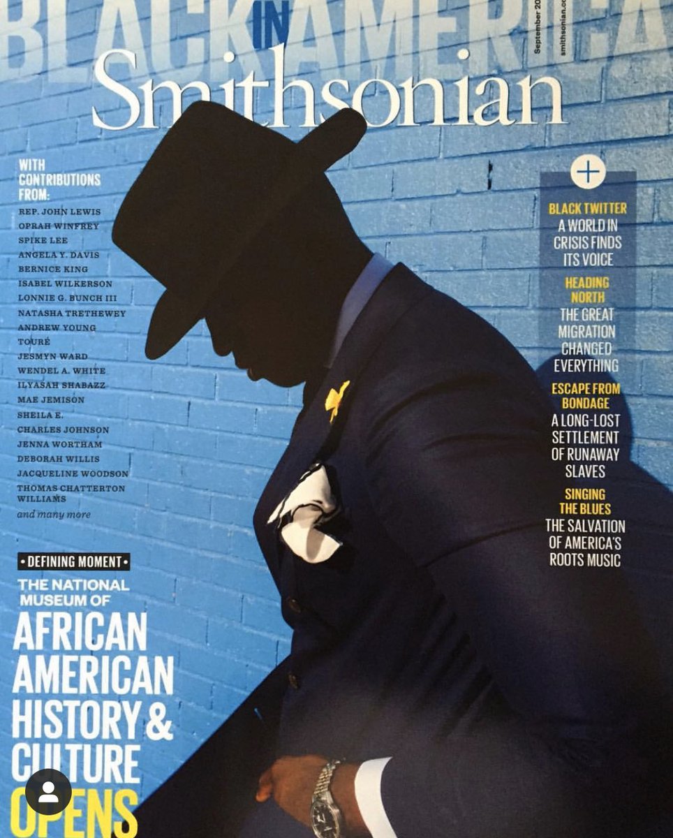 Shawn Theodore’s work “Being Black Outweigh’s One’s Blues” appeared on one of the four April 2016 covers of the  @NMAAHC Smithsonian magazine to commemorate the opening of the museum Love to see it!