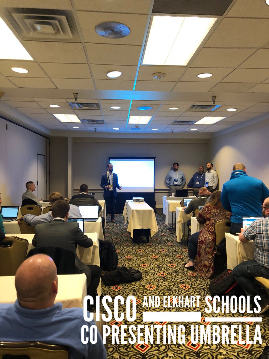 Big thank you to the Elkhart Community Schools tech team for helping present Cisco Umbrella at the HECC conference!

cs.co/Elkhart 

#hecc2019 #ciscoumbrella #contentfilter #cloudsecurity