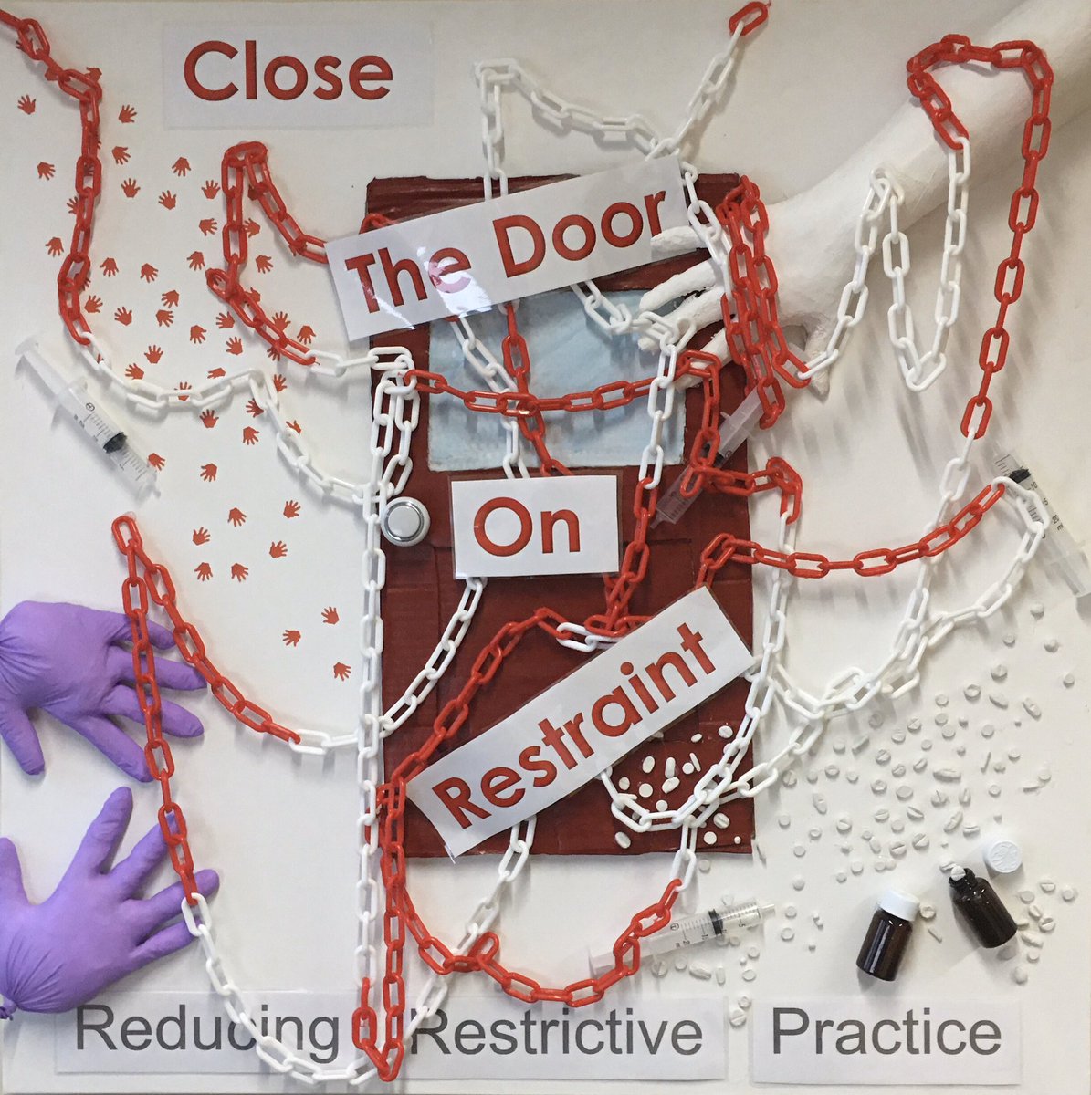 RespectTraining's tweet photo. Look at this amazing art work from service users at Harrison house now taking pride of place in our office!! #sharedviews #reducerestrictivepractice #nopainnopanic #understandingbehaviourtogether https://t.co/idwPyeASU8