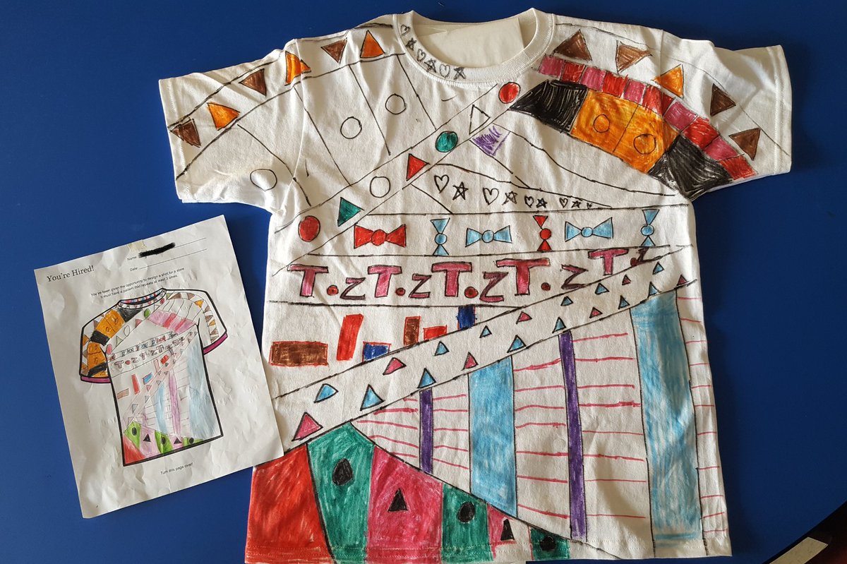 blessie_daniel's tweet photo. Making Math come alive. Gr. 2 students were challenged to design a t-shirt using patterns. The winner got to make their idea come to life. #mathisfun #gjps @tdsbTeri @MargeauxLevy https://t.co/ARjR00XHrR