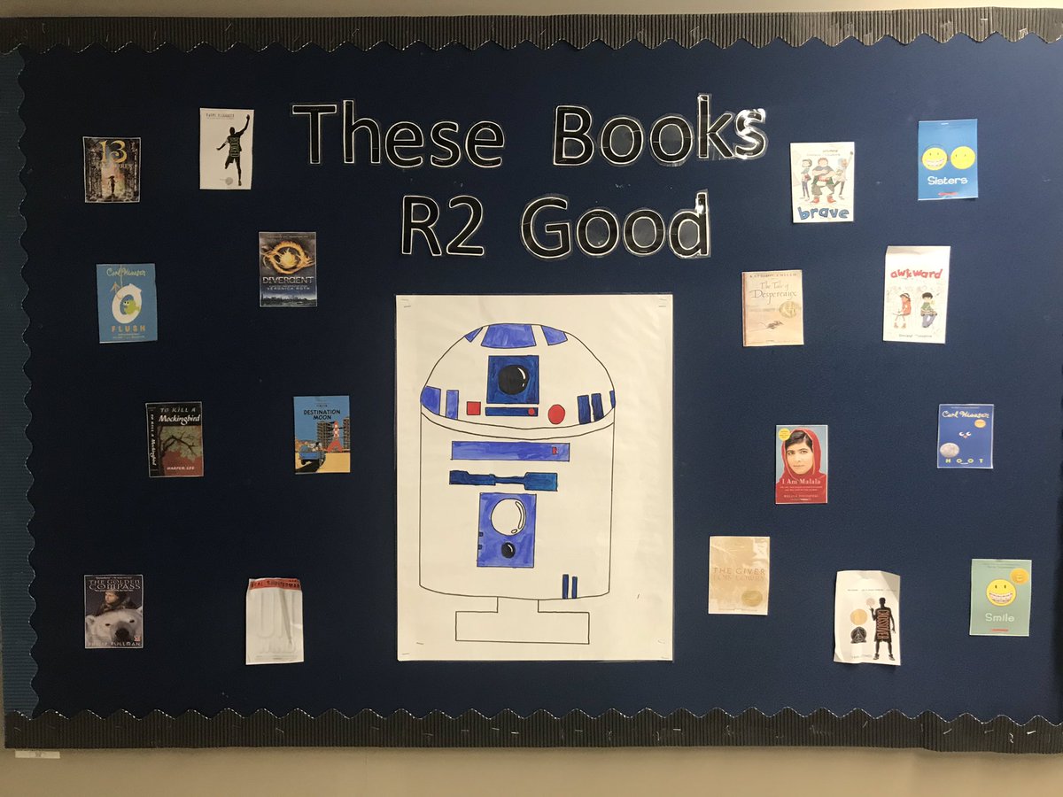 Mgintaut's tweet image. Great new boards in the MS hallway. Thank you Sumita and Sadie, from the Library Squad. @DaaMiddle #40bookchallenge #mslibrary