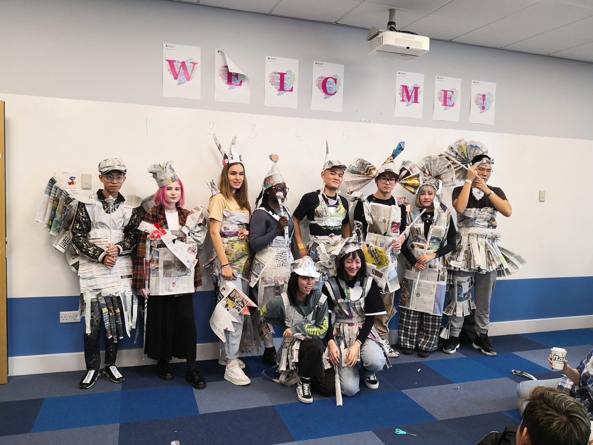 BUIntCollege's tweet image. Few weeks ago we worked on very interesting project: 'Bournemouth through the eyes of an International Student'. Teams were randomly put together and what's a better way to build some team spirit, than with a 'Newspaper Fashion Show'! 
#kaplanlife #studyinuk #creativestudy