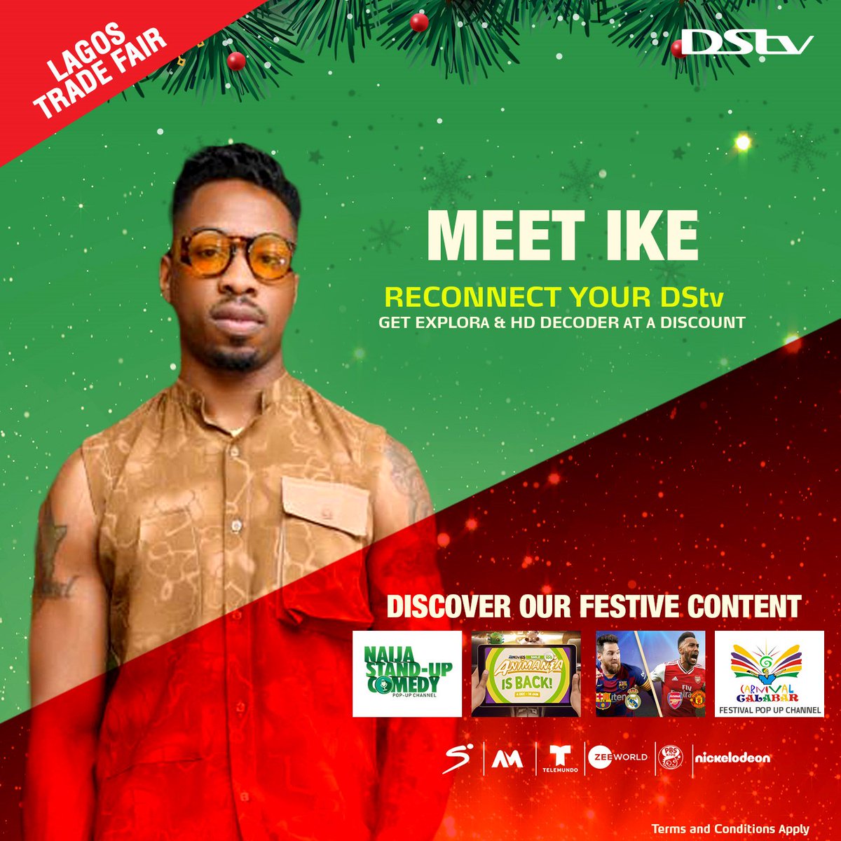 Where are the fans of #BBNaijaPepperDem ex-housemate, Ike? 

Meet him at the Lagos International Trade Fair TBS at 2pm.

He will be giving out freebies at our stand. 

Be there!

#HappierWithDStv