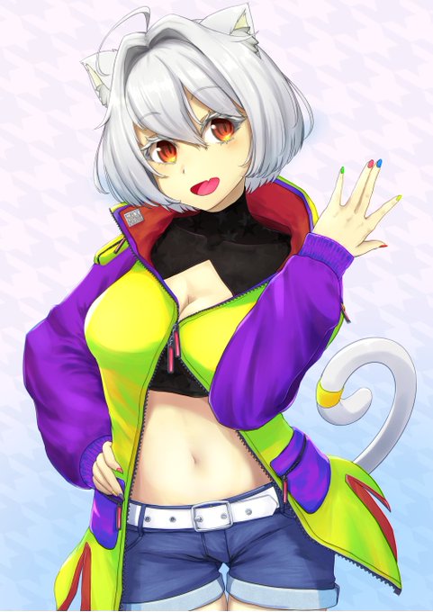 オリジナルでケモ耳娘描きました!!!カラフルなアウター着させたかったんや。
#ケモ耳 