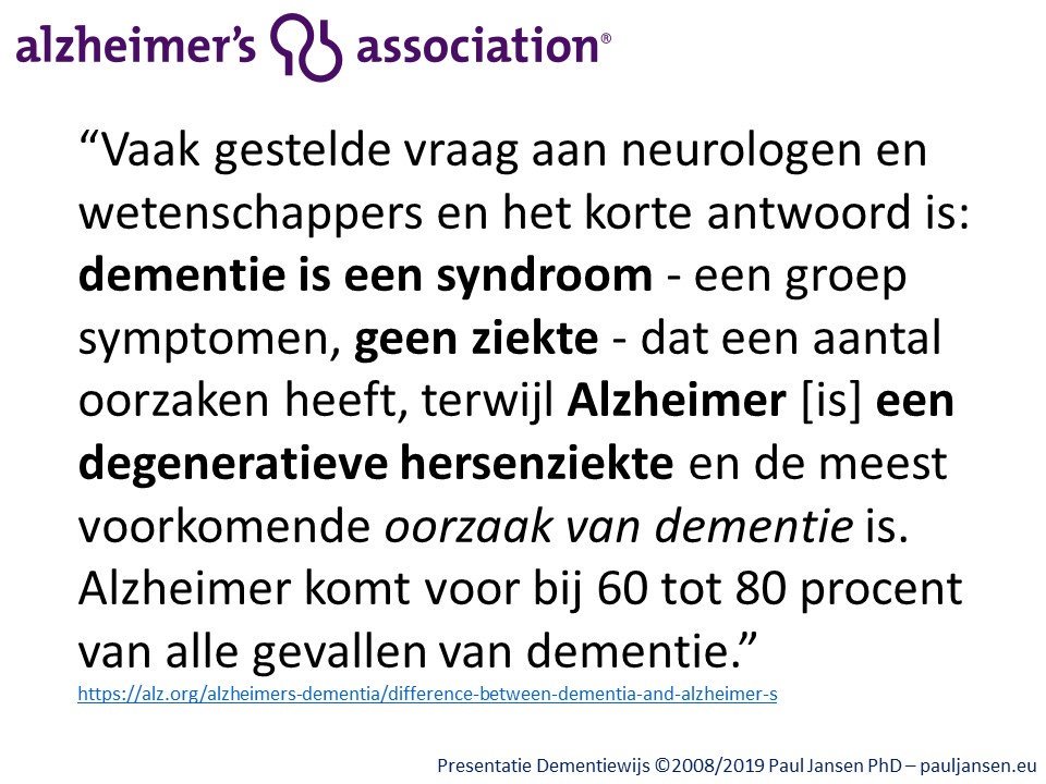 Het verschil tussen Dementie en Alzheimer.