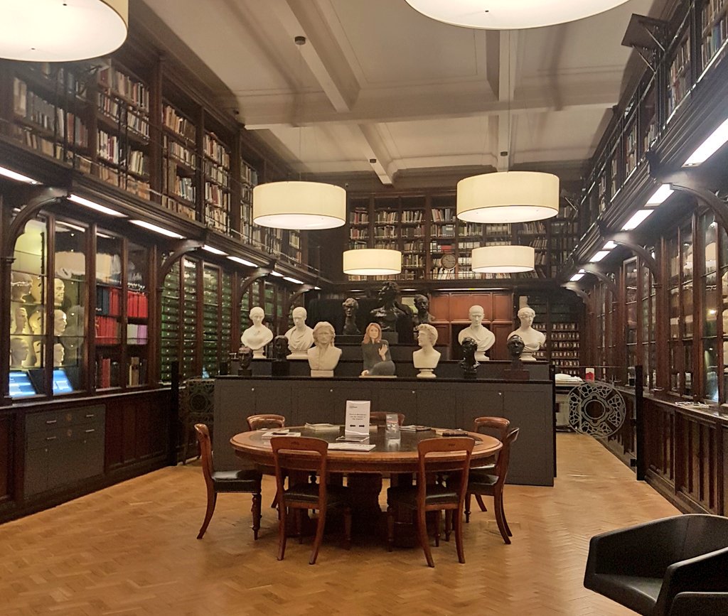 Clair_M_Gamble's tweet photo. This morning's #Edinburgh workspace is the brooding, neo-gothic version of yesterday's museum cafe. The National Portrait Gallery is quite spectacular! And another productive #phd session 👊
@AcademicChatter #MiniBreak #WorkingBreak https://t.co/DFs0reRh5i
