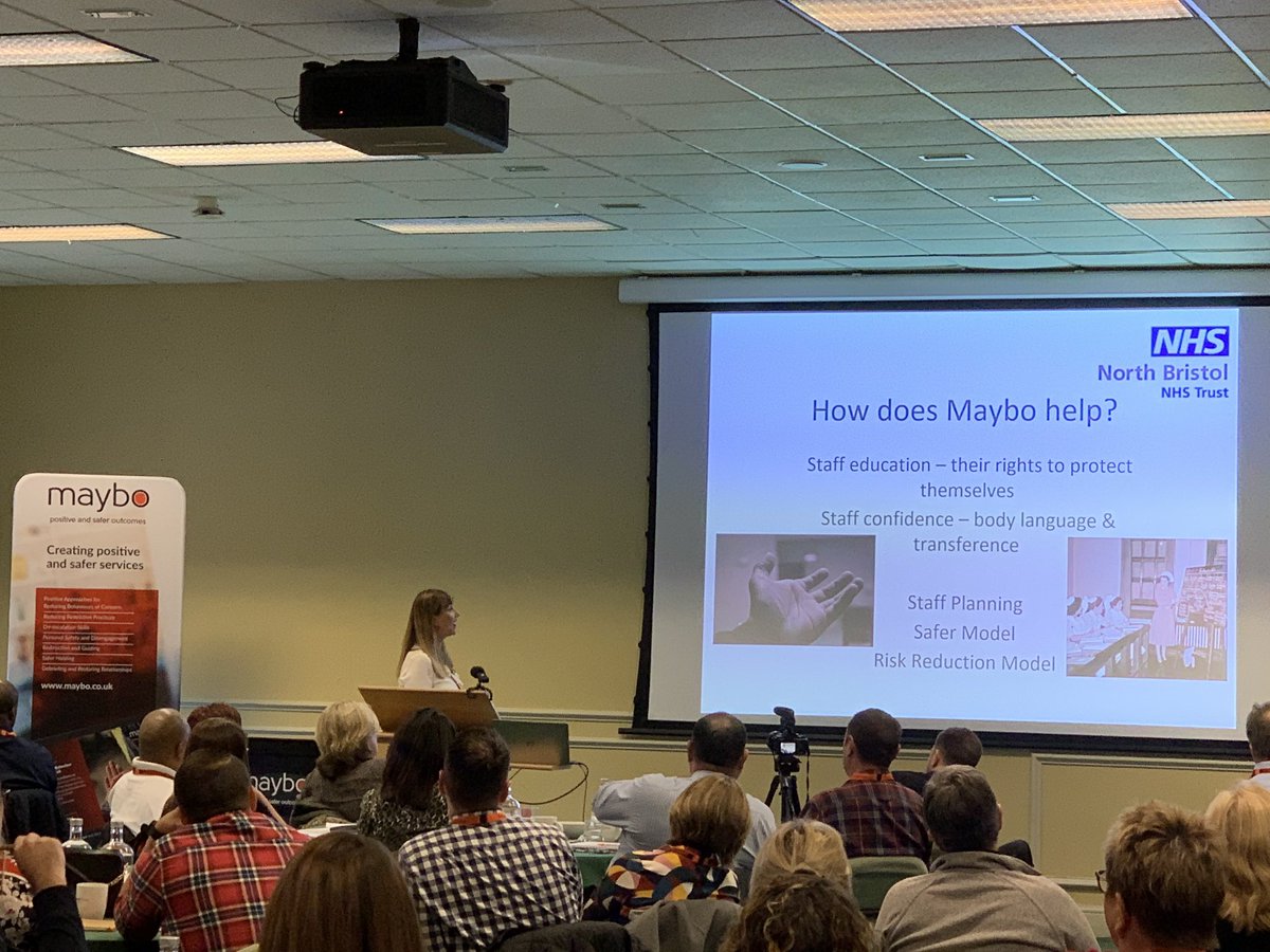 MayboLimited's tweet image. The biggest benefit to having had #Maybo Training? Staff Confidence &amp;amp; planning says @NBTNursing ‘s Penny Crawley #MayboConference