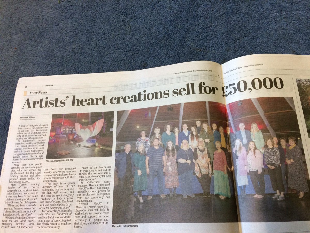 Lovely photo of <a href="/hearttrailuk/">Heart to Heart</a> artists and sponsors in <a href="/wscountytimes/">West Sussex County Times</a> this week! You can read Becky's review of the auction via our blog: freemanbrothers.co.uk/heart-to-heart… #hearttrailuk #DyingMatters #events #charity #fundraising