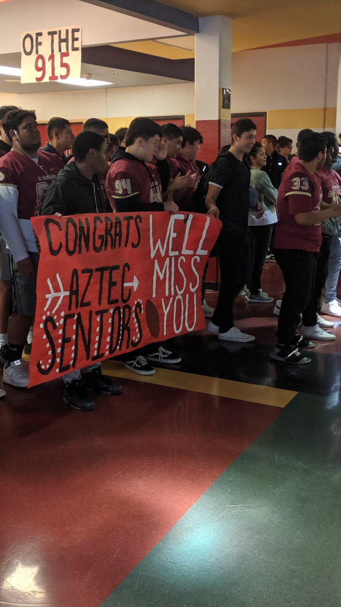 ELDO_FB's tweet photo. Last morning rally for our seniors! Thank you seniors for all you have done with the hard work and dedication over the past 4 years. We will miss you all #4AztecFs #EmpireFamily #DSOTA @EDAztecs_HS https://t.co/ycw8wyfk09