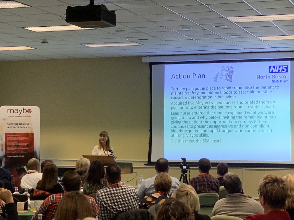 MayboLimited's tweet image. Penny’s example of “a plane that lands safely” at @NorthBristolNHS as a result of @NBTNursing colleagues delivering #MayboTraining #MayboConference