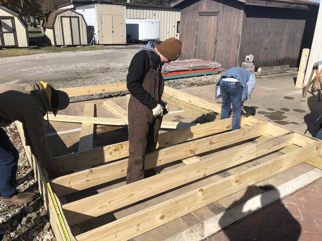 PkVikings's tweet photo. Carpentry students are in progress of building the new wood storage for the Wood Technology and Construction program! https://t.co/t7LZEhCsYj