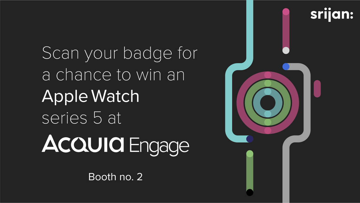 Srijan's tweet photo. Stop by our booth #2. Scan your badge and get a chance to win an Apple Watch Series 5 at #AcquiaEngage New Orleans on 11th Nov'19. #SrijanAtAcquiaEngage #SponsoredBySrijan https://t.co/WuHo7M01Dc