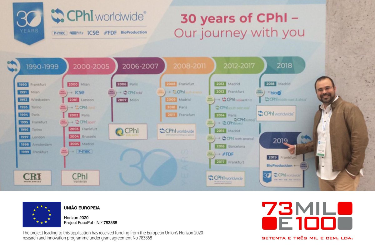 fucopol's tweet photo. 73100 at CPHI 2019 Frankfurt 🇩🇪
Building bridges with future customers 🤝 Two days of networking and Business Development!😉
#fucose #H2020 #EU_EIC @H2020SME @CPhIWW https://t.co/uJqdIdBdeJ