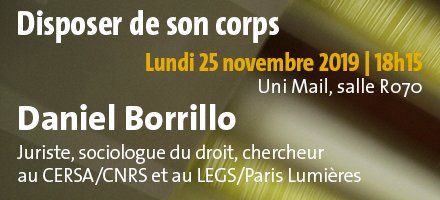 Prochaine conférence publique en études #genre genre: "Disposer de son corps, un droit à conquérir" - 25 novembre