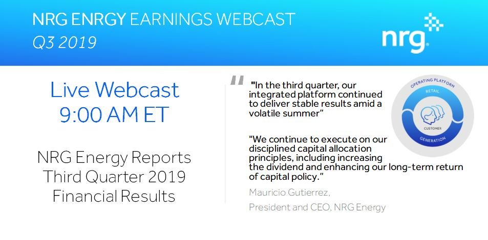 Join us at 9 AM ET for a live webcast as we report Q3 2019 financial results. Find presentation materials and access the webcast here: investors.nrg.com/events/event-d… $NRG #Earnings