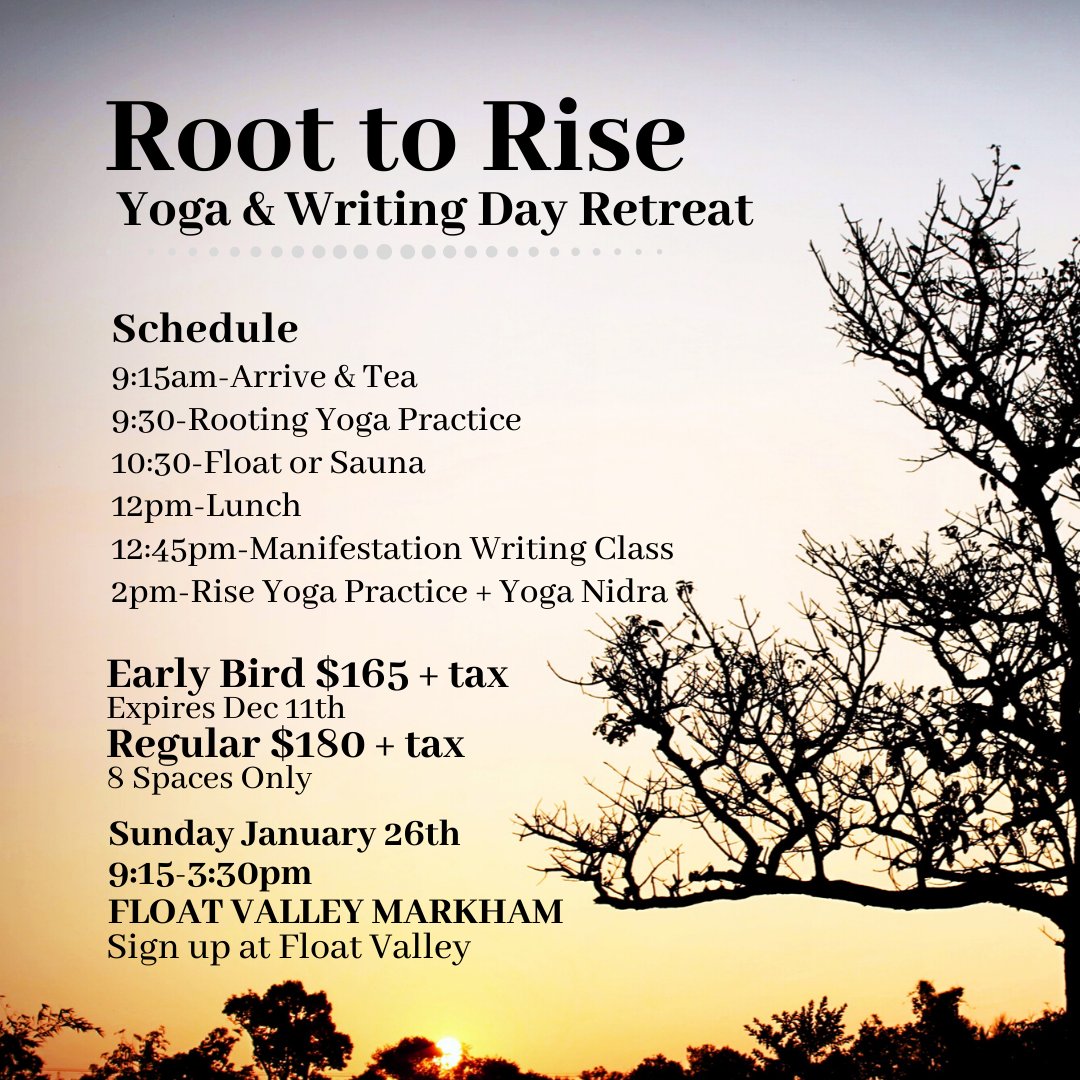 Join us through a luxurious day of self-care through yoga, meditation and writing! Ask us more about this exclusive event at your next visit to Float Valley &amp; sign-up in person.