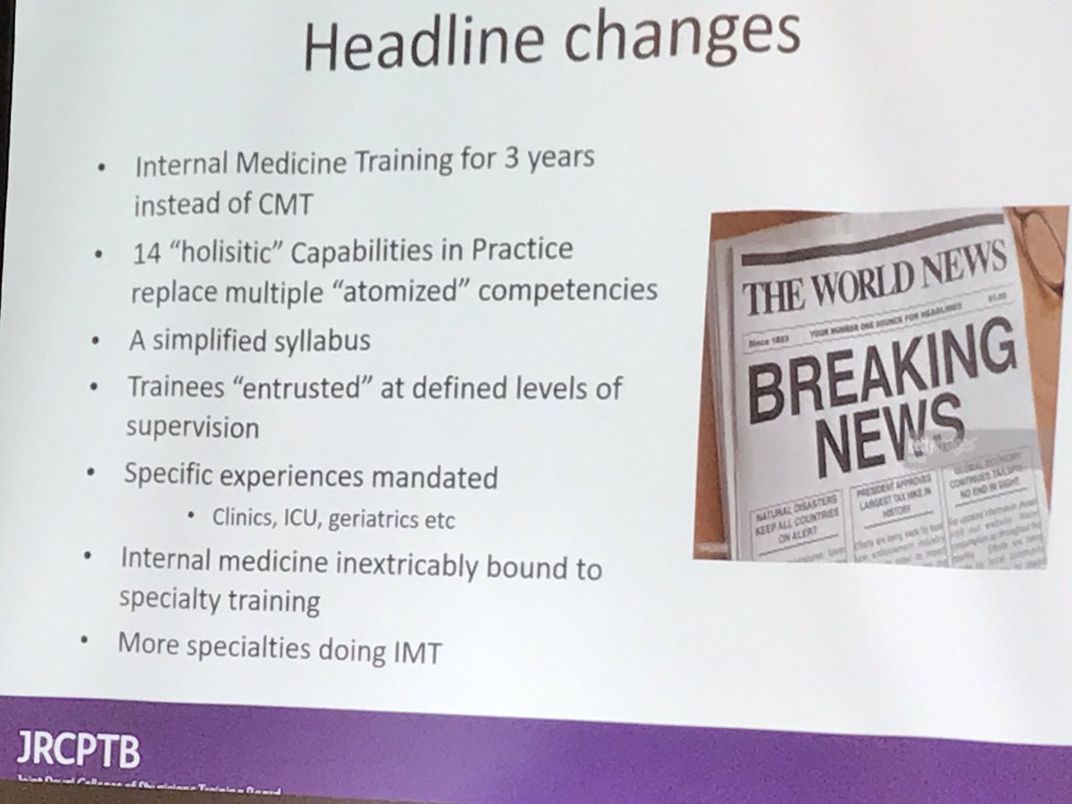 Headline changes #IMT <a href="/JRCPTB/">JRCPTB</a> Mike Jones explains. <a href="/NHSHEE_NWest/">NHSE Workforce, Training and Education – NW</a> #schoolmedicineawayday