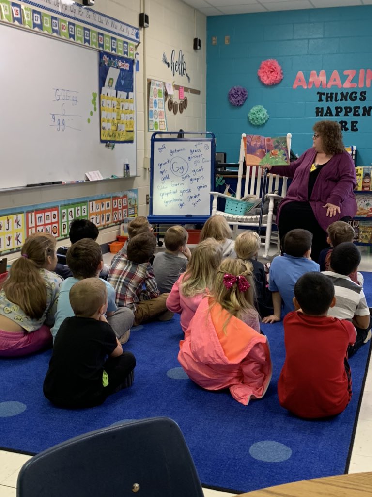 My students and I love having this Mimi, who is a lifelong educator from <a href="/McDowell590/">McDowell Co Schools</a>, coming once a month to read and sing with them! <a href="/joyce_poplin/">Joyce Poplin</a> <a href="/MElliottPGE/">Melissa Elliott</a>