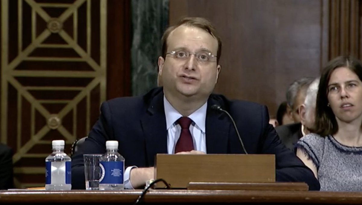 Steven Menashi testifies before the Senate Judiciary Committee during his September 11, 2019 hearing.