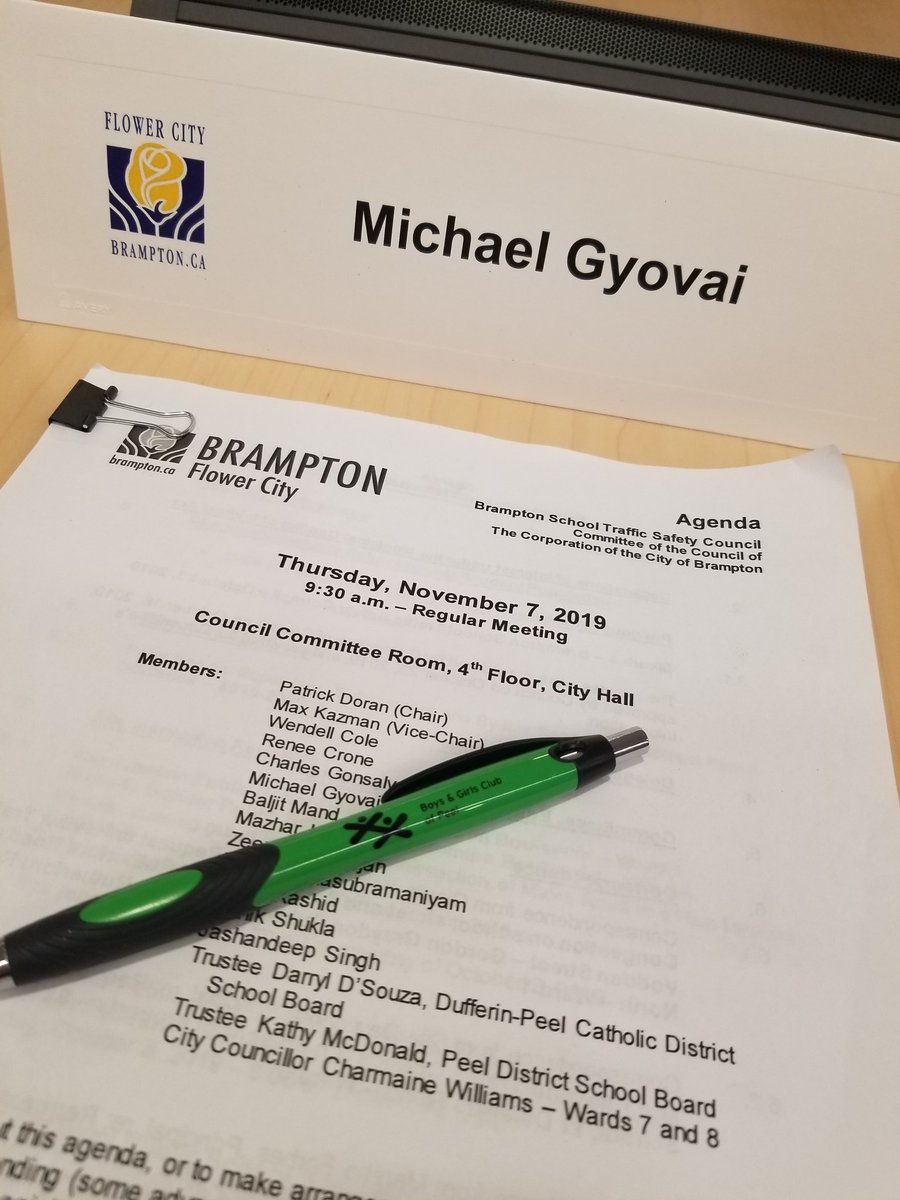 Looking forward to my 1st official Brampton School Traffic Safety Council meeting for the 2019-2022 term.
Keeping communities safe, especially in our School zones is essential to our @CityBrampton #YouthFriendly designation and being a catalyst in Community Engagements.
@PeelBGC