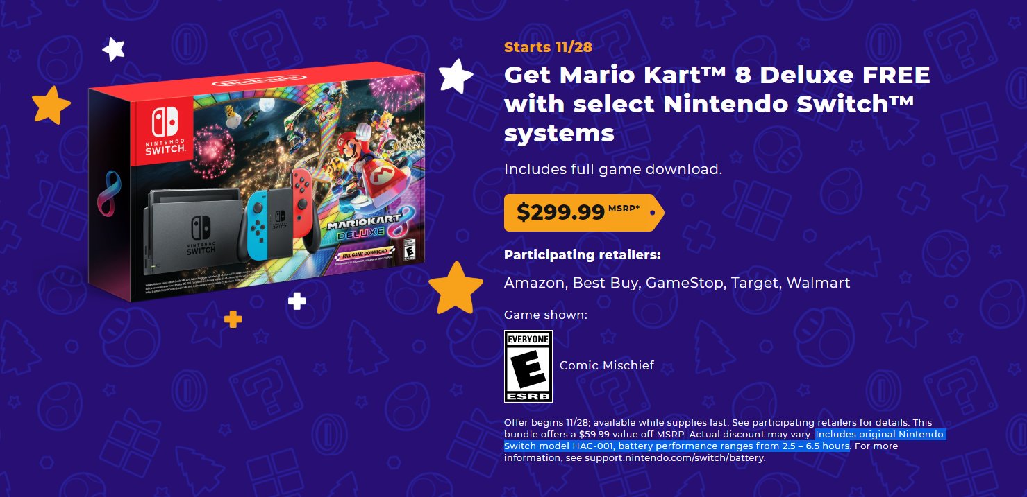 Nintendo's Switch with better battery life includes Mario Kart 8