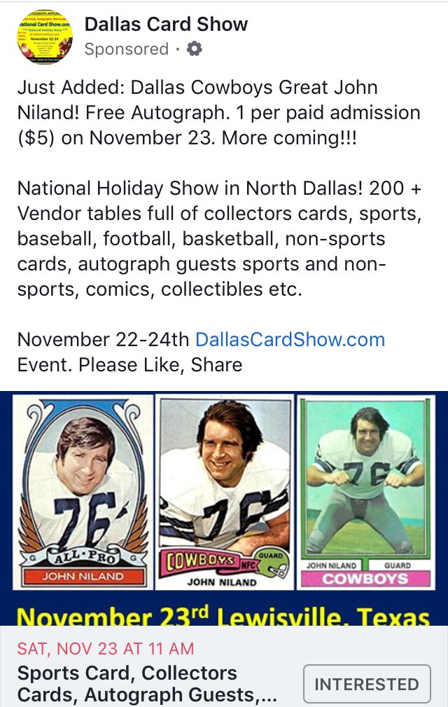 DallasCardShow's tweet photo. Just over two weeks until our three day #cardshow! Two free #autograph guests already announced (see images) #collect #THEhobby

#GoStars #Stars #cowboys #CowboysNation #mavs #mavericks #luka #rangers #txrangers #togetherwe #dallas #dfw #fortworth https://t.co/SBs53cQuGX