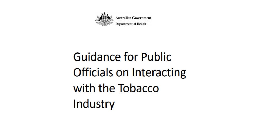 FCTCofficial's tweet image. The Convention Secretariat commends Australia for adopting new guidance for public officials on interacting with the tobacco industry to support the implementation of article 5.3.  #UNTobaccoControl 

who.int/fctc/implement…