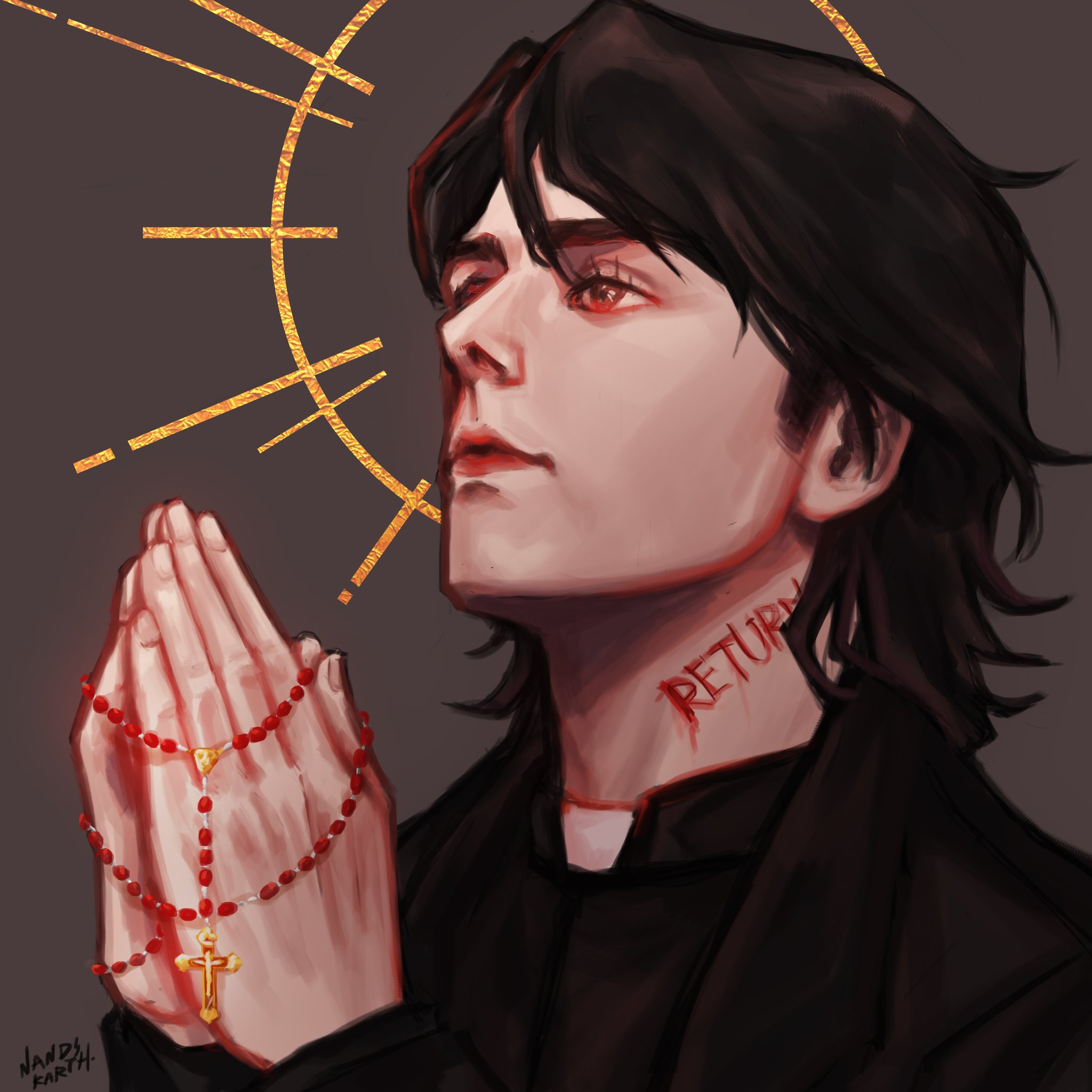 “Amen. 

#mychemicalromance
#gerardway #fanart” .