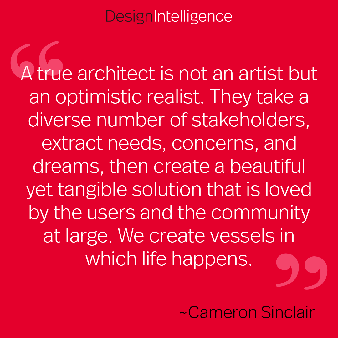 dinet's tweet photo. A quote by architect, Cameron Sinclair.
#architecture #architect #architectquotes #CameronSinclair #CameronSinclairarchitect #davegilmoreleadership #DesignIntelligence

https://t.co/lcj5BY1NmT https://t.co/KVrn8cEYRx