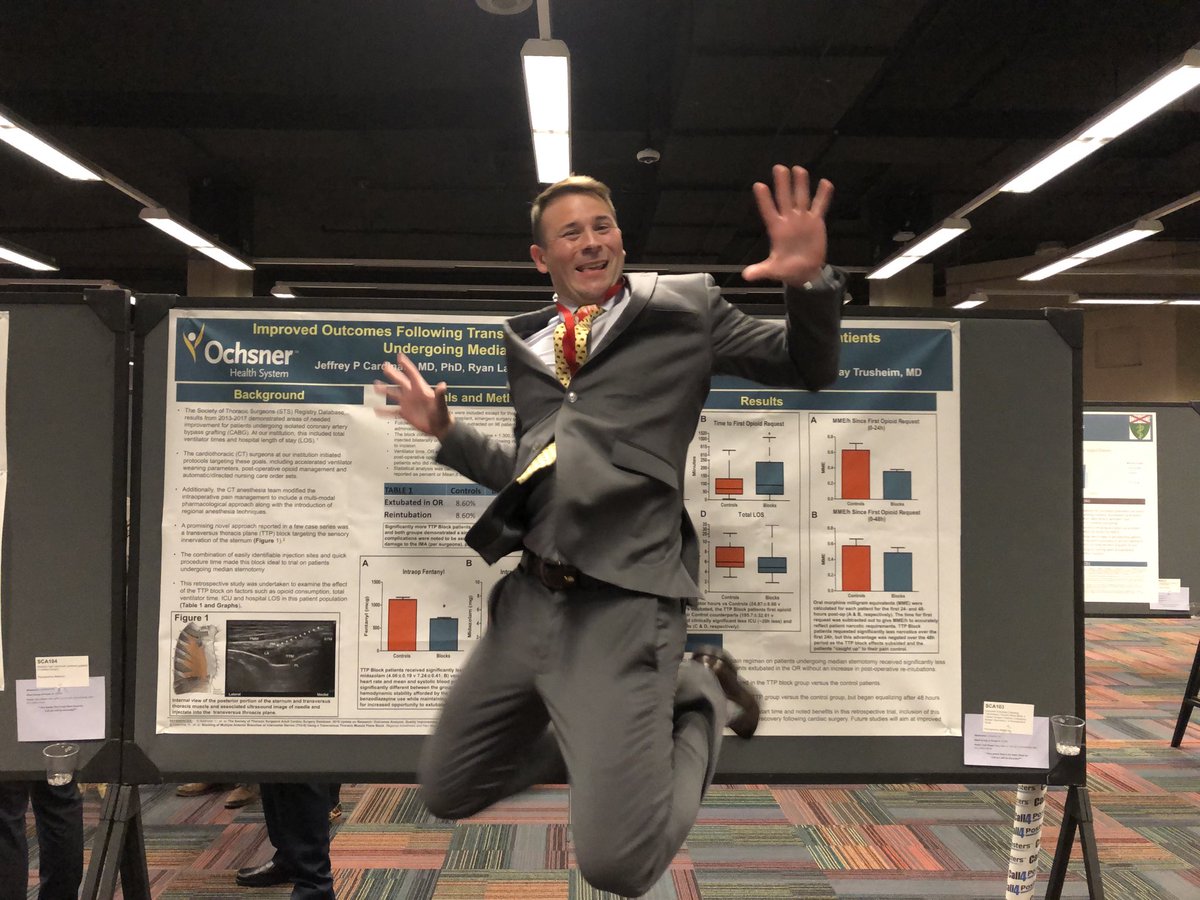 Logan Kosarek (@logankosarek) on Twitter photo Current cardiac anesthesia fellow, Dr. Jeff Cardinale airborne with excitement over presenting at the SCA <a href="/ochsner_anes/">Ochsner Anesthesiology</a> Current cardiac anesthesia fellow, Dr. Jeff Cardinale airborne with excitement over presenting at the SCA <a href="/ochsner_anes/">Ochsner Anesthesiology</a>