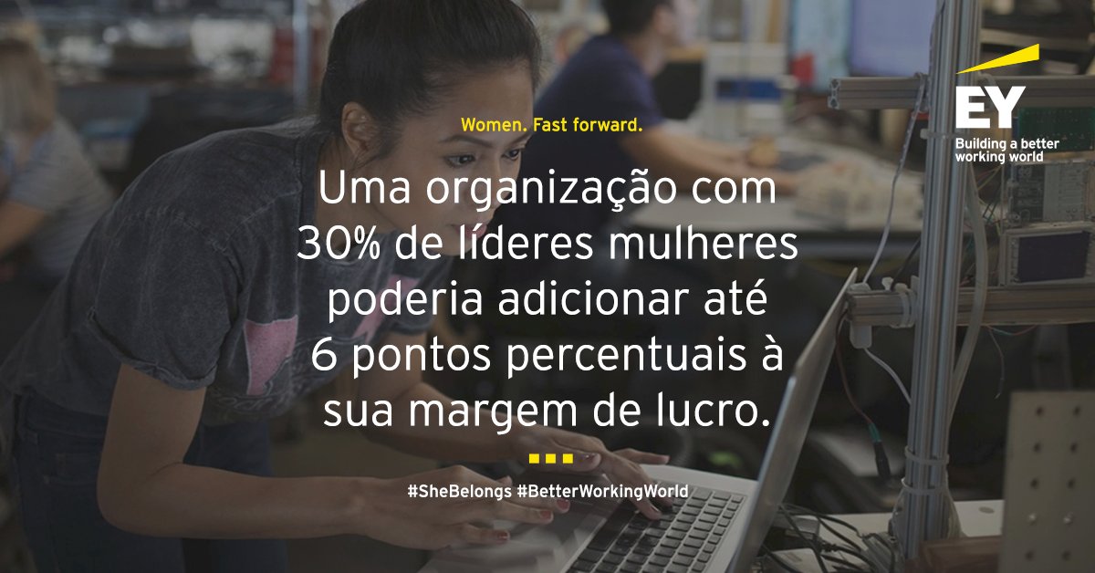 EY_Brasil's tweet photo. Para a EY, assumir um compromisso pessoal com a igualdade de gênero é apoiar a questão como uma prioridade de negócio. Assim surgiu o projeto #WomenFastFoward. Conheça melhor a iniciativa: https://t.co/meddg1bDVZ #SheBelongs #BetterWorkingWorld https://t.co/WYqGkZlkVJ