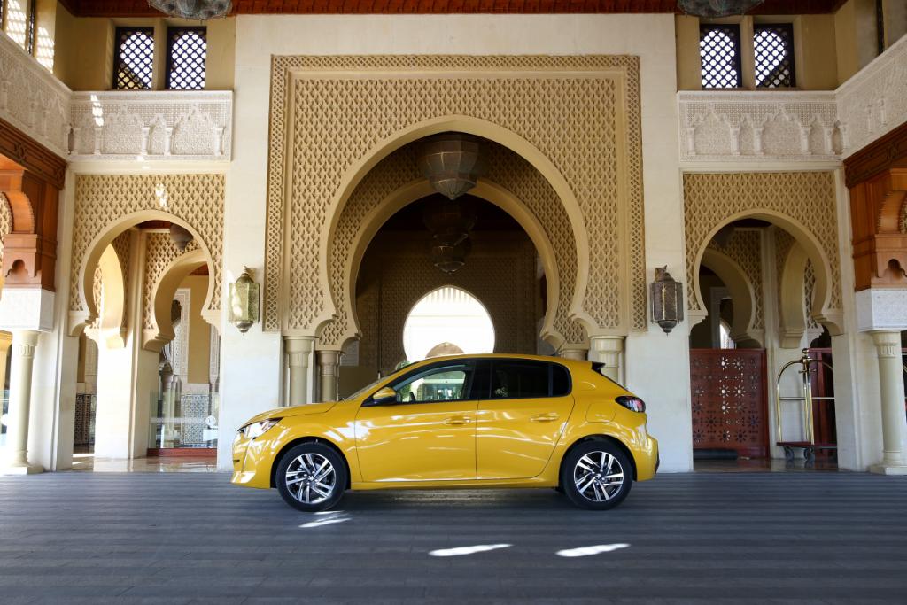 Peugeot's tweet image. Stop at El Jadida, Morocco, where the new #Peugeot208 is tested by journalists from MEA region. The occasion to take a detour to the new #PSA manufacturing factory at Kenitra! #208FirstDrive