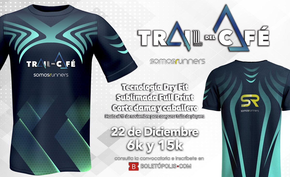 Recuerda que tienes hasta el 19 de noviembre para asegurar talla de playera!!! Nos vemos en #Coatepec este 22 de diciembre.