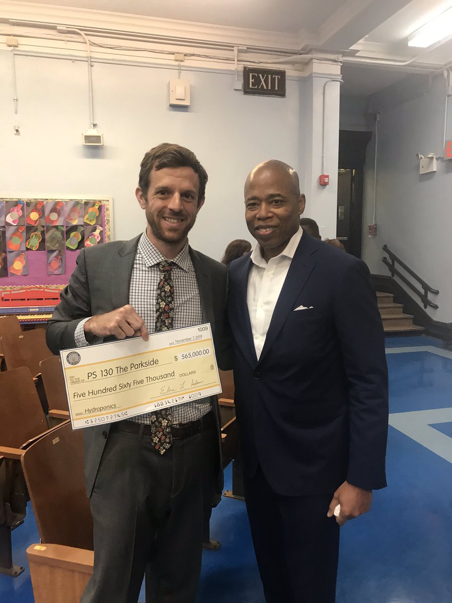 Huge thanks to @BPEricAdams for his support of our new rooftop garden for <a href="/MS_839/">M.S. 839</a> <a href="/PS130PTA/">PS 130 PTA Brooklyn</a> !! Can’t wait to get to work and break ground.