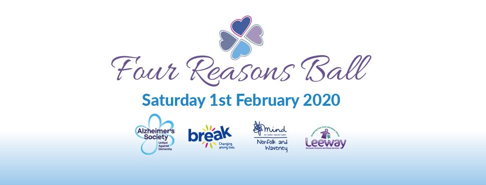 LivingClean4's tweet image. We are excited 2 B hosting the Four Reasons Charity Ball 2020 live performances from Sounds Imperial a fantastic Norwich band - fundraising for local charities please come and support tickets eventbrite.co.uk @break_charity @alzheimerssoc @LeewayDV @NorfolkMind
