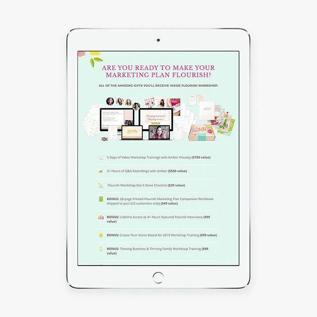 Lists can look kind of boring, even when the content is bananas-insane-good-stuff, so I like to give readers a little taste of what's inside with some fun iconography. That's what we did for <a href="/AmberHousley/">Amber Housley</a>'s sales page for her Flourish Workshop -- we load… ift.tt/33BwLtb