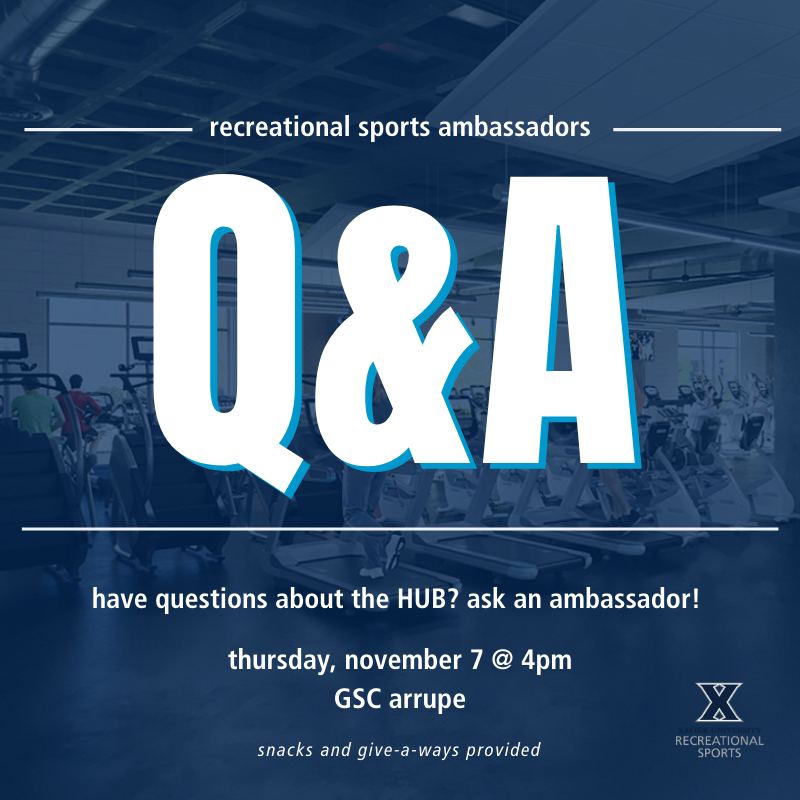 XavierRecSports's tweet photo. TODAY IS THE DAY.
Have questions about the HUB? Want free snacks? Come by Arrupe at 4pm for a HUB Q&A hosted by our Recreational Sports Ambassadors! #HypeTheHUB #BuildingHealthyMuskies #LifeAtXU https://t.co/NXSnYiUzNc