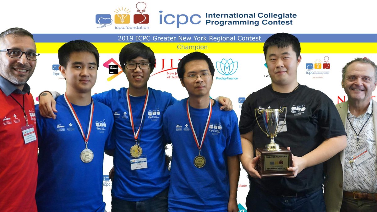 NAPCNews's tweet photo. 🏆Congratulations Cornell University, First Place 2019 ICPC Greater NY Regional Contest🏆!
#ICPCGNYR #ICPCNAC https://t.co/12hULxHUpw