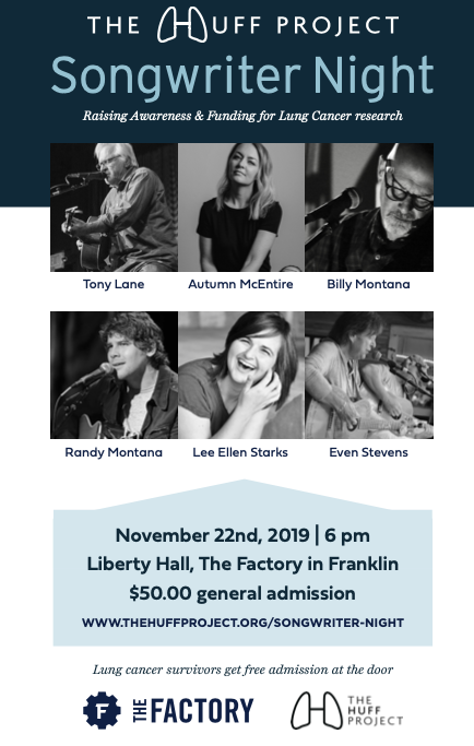 GildasClubMidTN's tweet photo. This event is free for anyone who's experienced lung cancer. Please check it out and help us support a fellow cancer support nonprofit: @thehuffproject. https://t.co/6Ns1zzUwk7