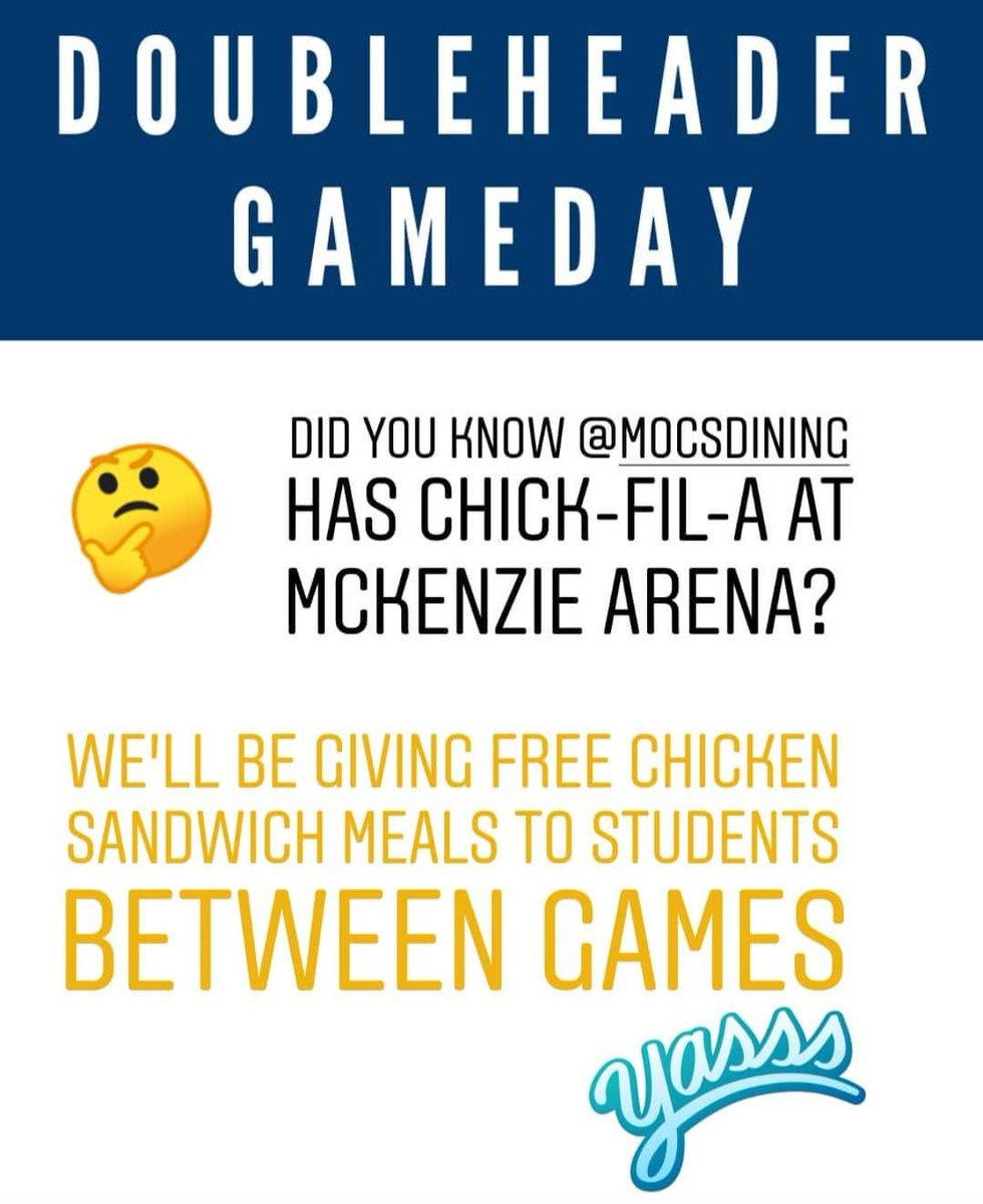 GoMocs's tweet photo. In case @UTChattanooga students need a few extra reasons to attend the @GoMocsWBK and @GoMocsMBB home opener doubleheader on Saturday, we've got a few things that might interest you. #GoMocs 

👇 https://t.co/1vm1OoedeR