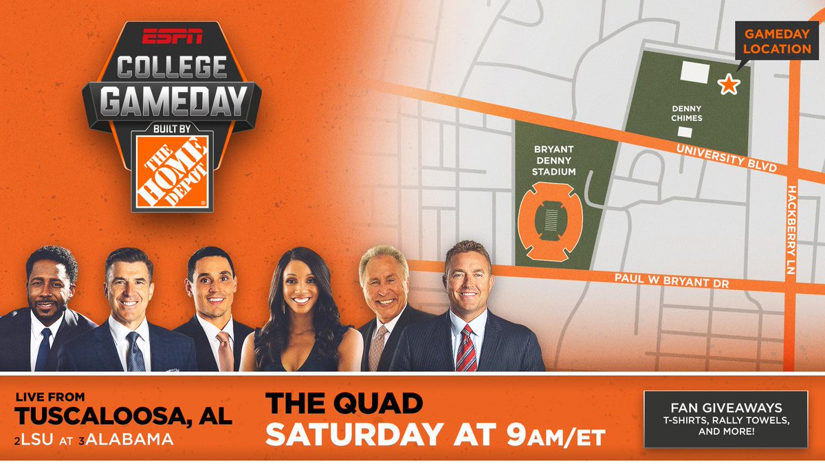 CollegeGameDay's tweet image. IT'S ABOUT TO GO DOWN 😤
Don't miss GameDay in Tuscaloosa this Saturday starting at 9am ET!