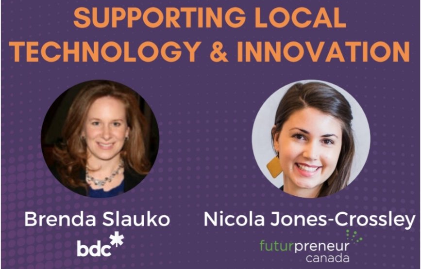 ABTatUFV's tweet image. &quot;Nation of entrepreneurs: women, youth and newcomers entering the field in record numbers.&quot; @BrendaSlauko speaking at #FVTechForum session with @n_jc_