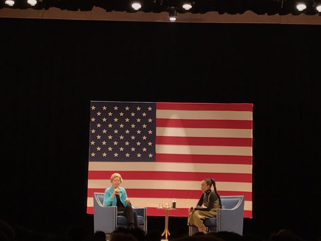 bethany_chafin's tweet photo. When asked about the differences between herself and Bernie Sanders, Warren says she will talk about her positions and let Sanders speak for and frame what he wants to do. https://t.co/RFu8uNoVYW